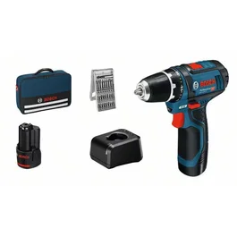 Bosch GSR 12V-15 Perceuse sans fil avec 2 batteries 2Ah et 25 accessoires