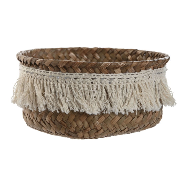 Home ESPRIT Set de paniers Fibre naturelle Boho Usé, 16 x 16 x 6 cm