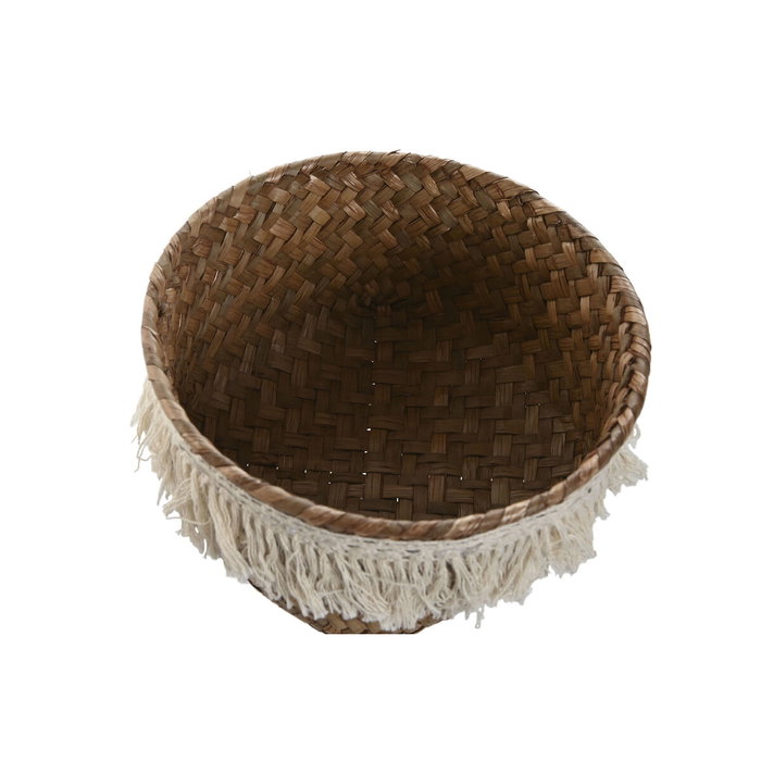 Home ESPRIT Set de paniers Fibre naturelle Boho Usé, 16 x 16 x 6 cm