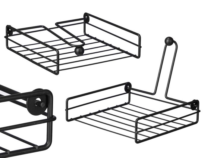 Kinvara Serviette de Table en Acier Noir 19x5x19 cm (Set de 12) Kinvara Serviette de Table en Acier Noir 19x5x19 cm (Set de 12)