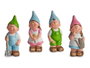 Ibergarden Duende en céramique 25 cm, couleurs vives assorties (bleu, vert, rose, blanc) (Set de 16)