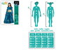 Déguisement Reine Médiévale Bleu pour Fille - Costume Carnaval Enfant 3-4 Ans avec Robe et Diadème