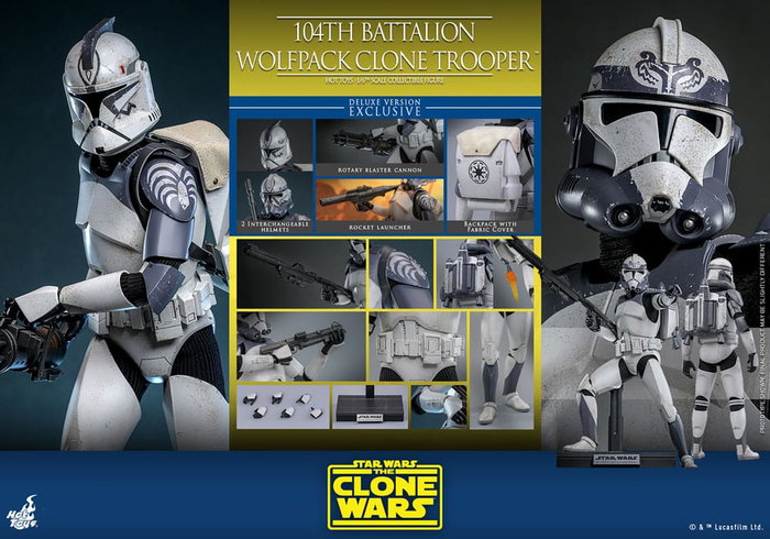 Star Wars The Clone Wars figurine 1/6 104th Battalion Wolfpack Clone Trooper Deluxe Version 30 cm Star Wars The Clone Wars figurine 1/6 104th Battalion Wolfpack Clone Trooper Deluxe Version 30 cm
