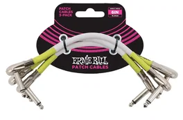ERNIEBALL Câble EB Interlink Jack-Jack Angle Plat Blanc - Pack de 3