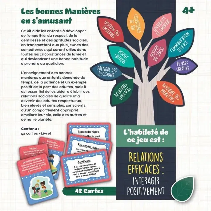 Lisciani Giochi - Jeu de cartes éducatif des bonnes manières - Jeu LIFE SKILLS avec cartes illustrées pour enfants dès 4 ans