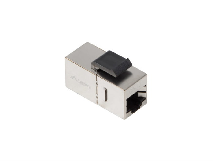 Lanberg Adaptateur RJ45 Cat.6 FTP Femelle - Femelle, Noir et Acier Inoxydable