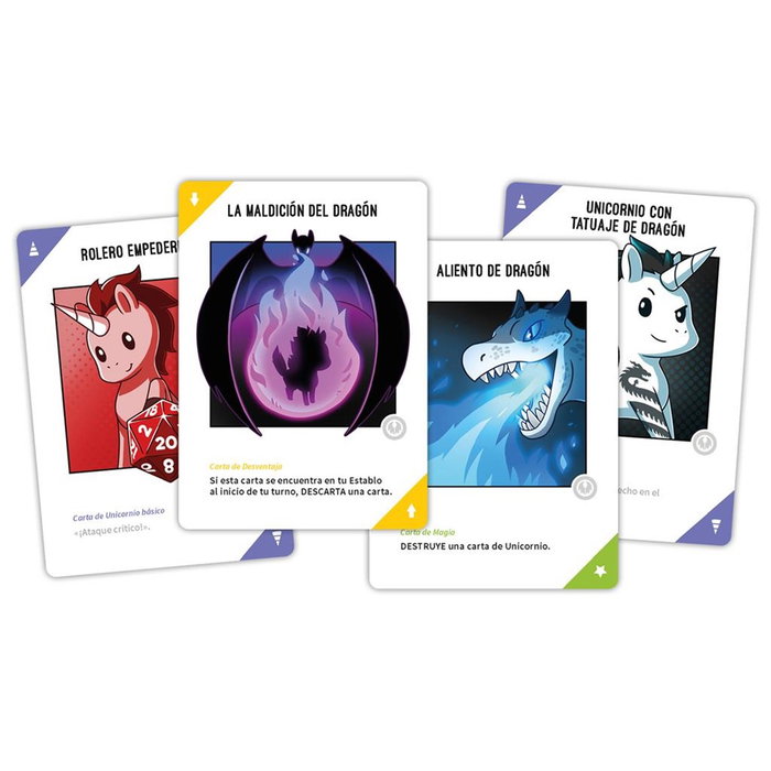 Asmodee Unstable Unicorns Dragones - Extension Jeu de Cartes, 54 Cartes, 2-8 Joueurs, 8+, Version Espagnole
