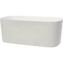 Garden Id Respect - Jardinière avec réserve d'eau, 100% déchets ménagers recyclés, blanc 50 x 17 cm, résiste aux intempéries, design moderne, surface structurée