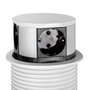 Emuca Multiconnecteur Vertikal Push 100, 3 prises Schuko, USB A et C, blanc