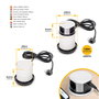 Emuca Multiconnecteur Vertikal Push 100, 3 prises Schuko, USB A et C, blanc