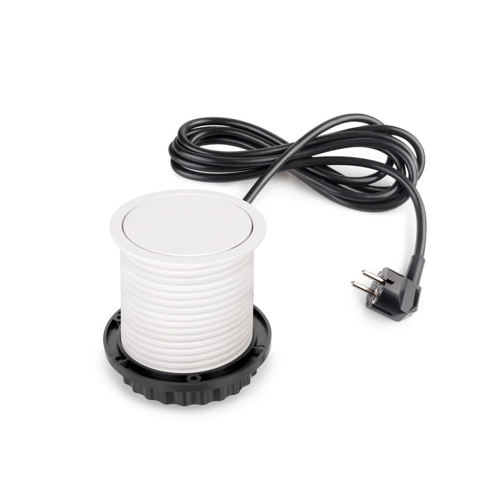 Emuca Multiconnecteur Vertikal Push 100, 3 prises Schuko, USB A et C, blanc Emuca Multiconnecteur Vertikal Push 100, 3 prises Schuko, USB A et C, blanc
