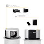 Emuca Multiconnecteur Vertikal Push 100, 3 prises Schuko, USB A et C, blanc