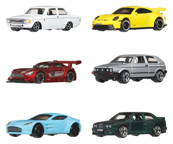 Hot Wheels Pack de 6 véhicules Silver Series Euro Style 1:64