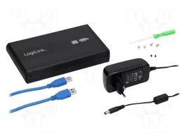 LOGILINK Boîtier pour disques 3,5 pouces, USB 3.0, aluminium, noir