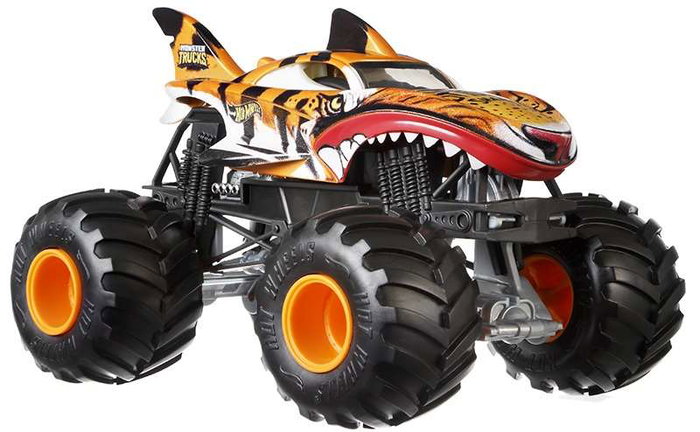 Mattel Monster Truck Camion Grand Modèle à l'Échelle 1:24 - Série aléatoire - Version espagnole/portugaise