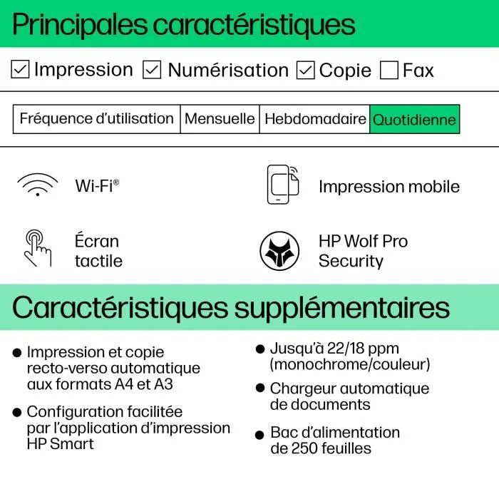 HP OfficeJet Pro 9720e - Imprimante Tout-en-un A3, impression recto-verso automatique, WiFi, 3 mois Instant Ink avec HP+