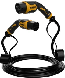 Dewalt Câble de Recharge Type 2 pour Véhicule Électrique, 22 kW, 32 A, 380 V AC, 5 m, TPU, IP65, Compatible Borne de Recharge