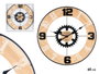 Giftdecor Horloge Murale Engrenage Métal 60 cm Marron Noir (Set de 4)