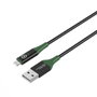 MicroConnect Câble USB-A vers Lightning Smart Charge MFI 1m Noir/Vert