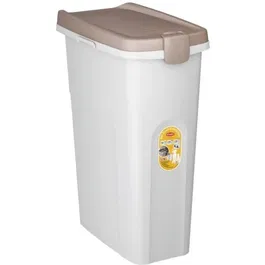 Kerbl Conteneur Petfood 40 litres Brun et Blanc - Conservation Hermétique avec Joint et Couvercle à Clip Anti-Insectes