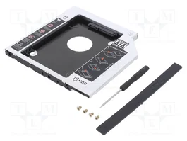 QOLTEC Boîtier pour disques 2,5 pouces en aluminium Noir