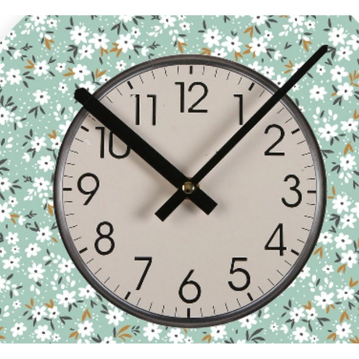 Horloge Murale Versa Fleurs Bois 4 x 30 x 30 cm Horloge Murale Versa Fleurs Bois 4 x 30 x 30 cm