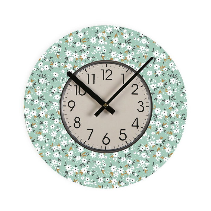 Horloge Murale Versa Fleurs Bois 4 x 30 x 30 cm Horloge Murale Versa Fleurs Bois 4 x 30 x 30 cm
