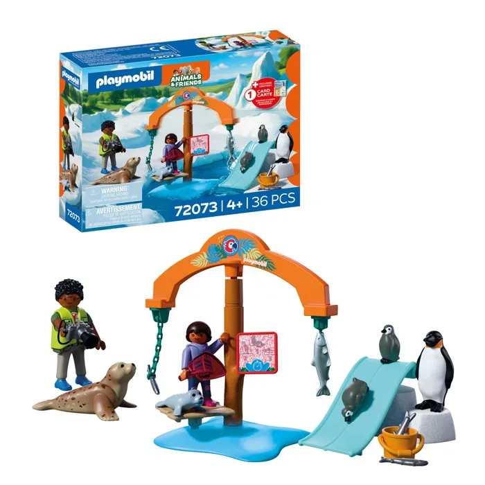 Playmobil 72073 Set Zoo : A la découverte de la banquise - Animaux polaires pour jeu imaginatif et éveil scientifique