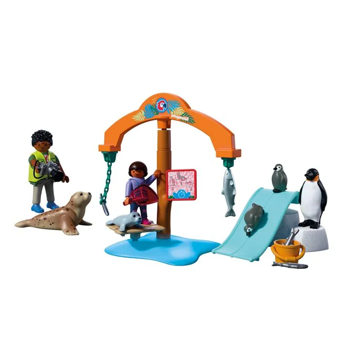 Playmobil 72073 Set Zoo : A la découverte de la banquise - Animaux polaires pour jeu imaginatif et éveil scientifique