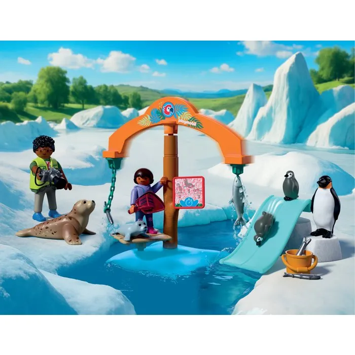Playmobil 72073 Set Zoo : A la découverte de la banquise - Animaux polaires pour jeu imaginatif et éveil scientifique