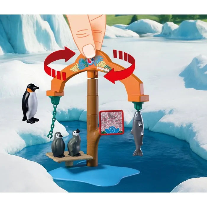 Playmobil 72073 Set Zoo : A la découverte de la banquise - Animaux polaires pour jeu imaginatif et éveil scientifique