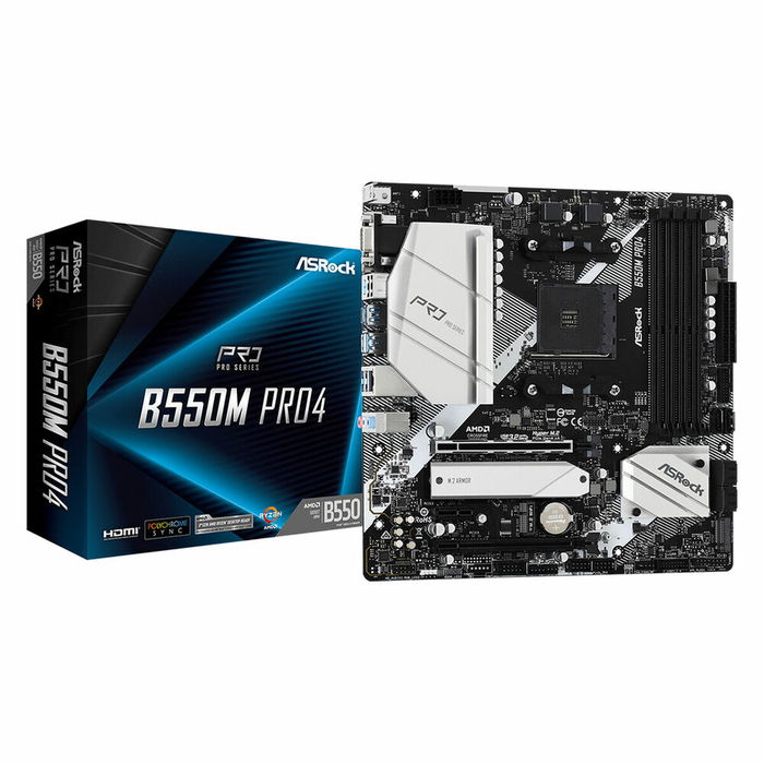 Carte Mère ASRock B550M Pro4 AMD B550 AMD AM4 Carte Mère ASRock B550M Pro4 AMD B550 AMD AM4