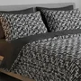 Parure de lit 1 housse de couette 140 x 200 cm + 1 taie d'oreiller 60 x 60 cm - 100% coton renforcé - Anthracite