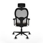Piqueras y Crespo 3D036N2 Chaise de Bureau avec Appui-tête Gris Brun foncé