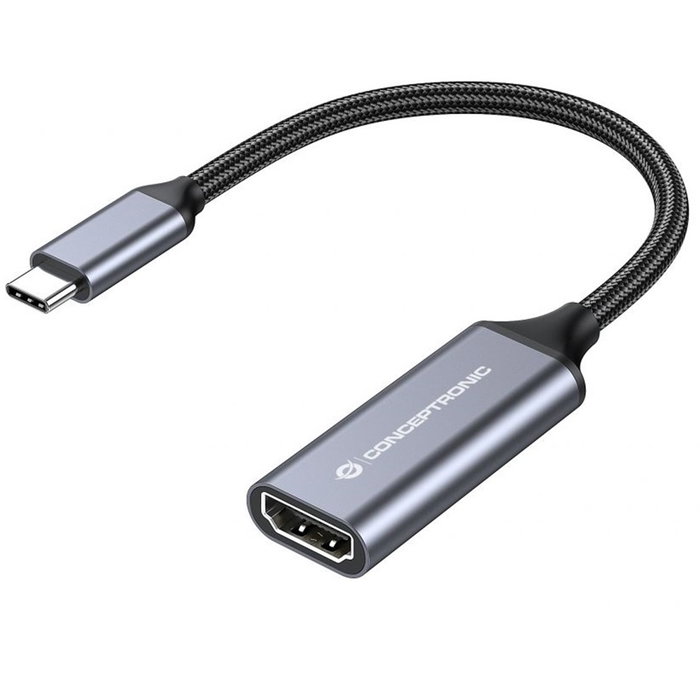 Conceptronic Adaptateur USB-C vers HDMI 4K 60Hz avec câble tressé – Connectique pour ordinateur portable, tablette et smartphone Conceptronic Adaptateur USB-C vers HDMI 4K 60Hz avec câble tressé – Connectique pour ordinateur portable, tablette et smartphone