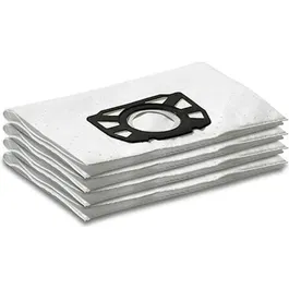 Karcher WD 7 Sachet filtre ouate - Lot de 4 pièces - 208 x 40 x 312 mm - Blanc - Haute résistance aux déchirures et rétention des salissures