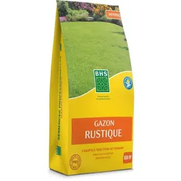 BHS - Semences de Gazon Rustique 20k - Pour jardins traditionnels et tous types de sols - Dense, esthétique et durable - Période de semis mars à juin et septembre à octobre
