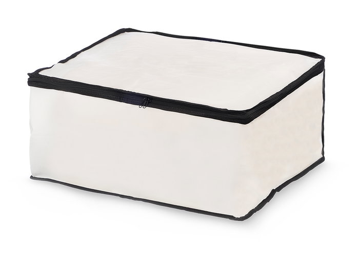 Kipit Boîte de Rangement Pliable 45 x 30 x 20 cm en Tissu Blanc (Set de 24)