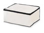 Kipit Boîte de Rangement Pliable 45 x 30 x 20 cm en Tissu Blanc (Set de 24)