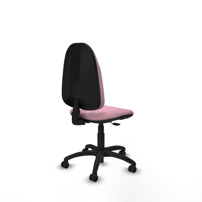Chaise Algarra Contact permament de base Tissu Rose Structure polyamide noire Sans accoudoirs Sans appui-tête Roulettes pour moquette