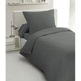 Home Linge Passion Parure de couette 2 pièces HP72077 Microfibre 82 g 140 x 200 cm Gris anthracite