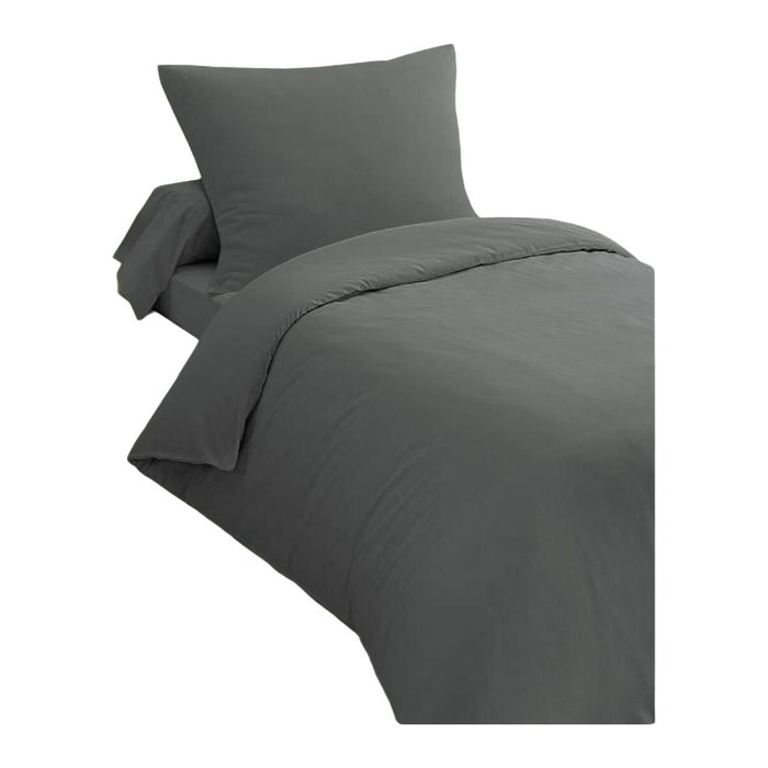 Home Linge Passion Parure de couette 2 pièces Gris anthracite 140 x 200 cm