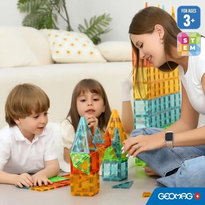 Geomag GEOMAG Tiles Gems 4102 - 44 pièces magnétiques, formes géométriques et effet cristal - Jeu de construction éducatif pour enfants dès 3 ans