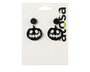 Boucles d'oreilles Halloween en forme de citrouille noire - Accessoire pour costume, fête à thème ou événement gothique