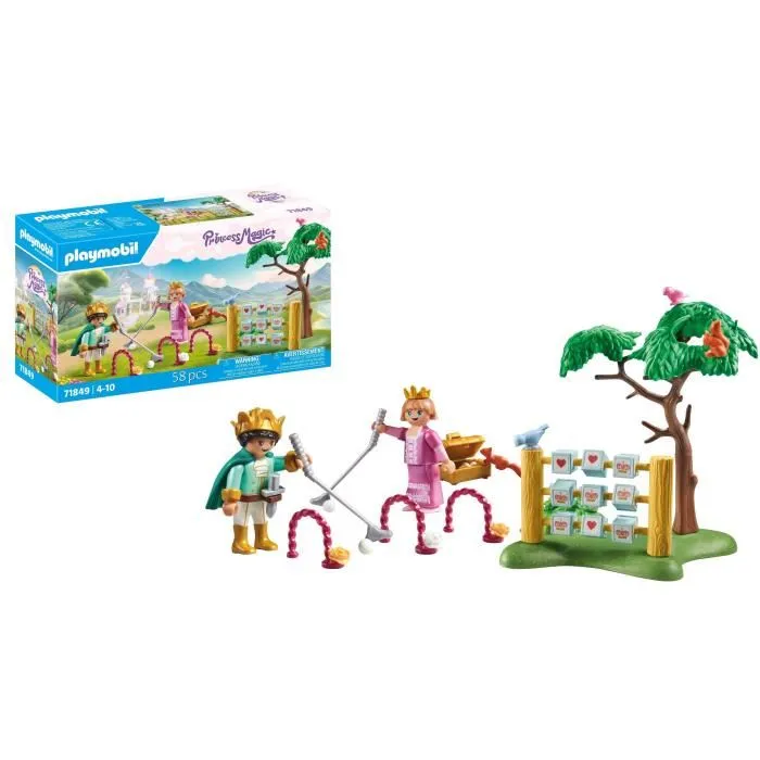 PLAYMOBIL 71849 - Jeu de jardin royal avec enfants, croquet et jeu morpion, ensemble de figurines et accessoires pour jeu créatif PLAYMOBIL 71849 - Jeu de jardin royal avec enfants, croquet et jeu morpion, ensemble de figurines et accessoires pour jeu créatif
