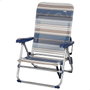 Color Baby Chaise de plage Mykonos pliable, 5 positions, Bleu marine et blanc