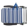 Color Baby Chaise de plage Mykonos pliable, 5 positions, Bleu marine et blanc