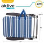 Color Baby Chaise de plage Mykonos pliable, 5 positions, Bleu marine et blanc