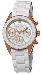 Armani AR5943 montre analogique dorée et blanche