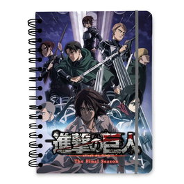 ERIK Carnet A5 Attack on Titan, 120 pages lignées, 15 x 21.7 cm, couverture rigide